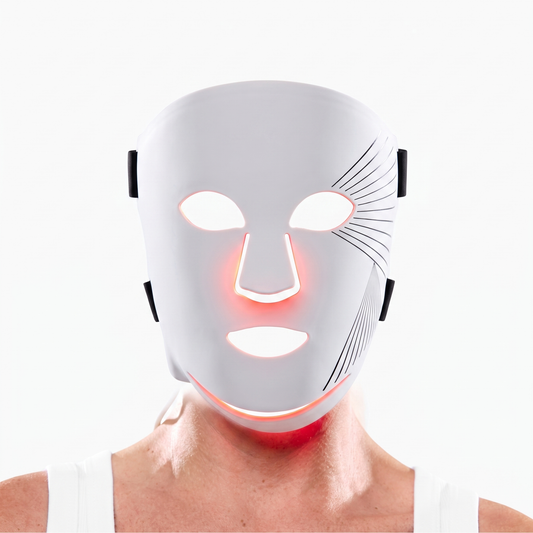 Omnitality Lumora Red Light Face Mask on a pure white background